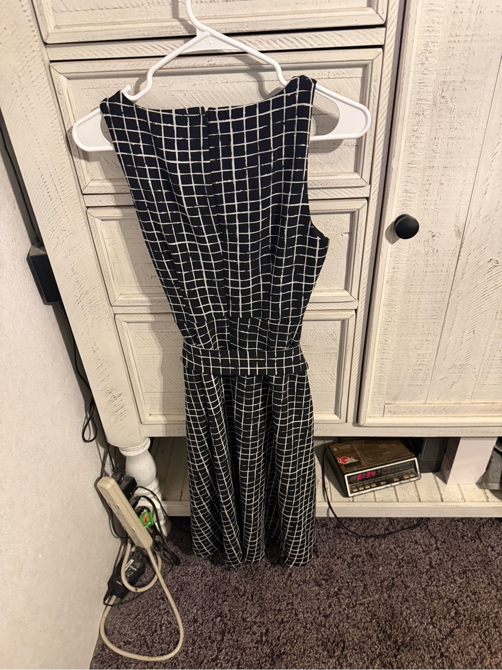Elle Black and White Grid Maxi Dress